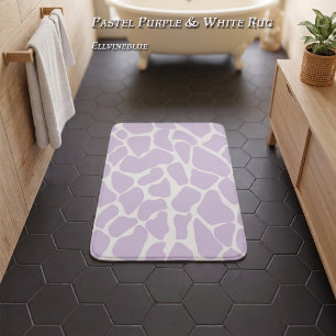 Pastel Purple Hand-Painted Giraffe Spots Bath Mat
