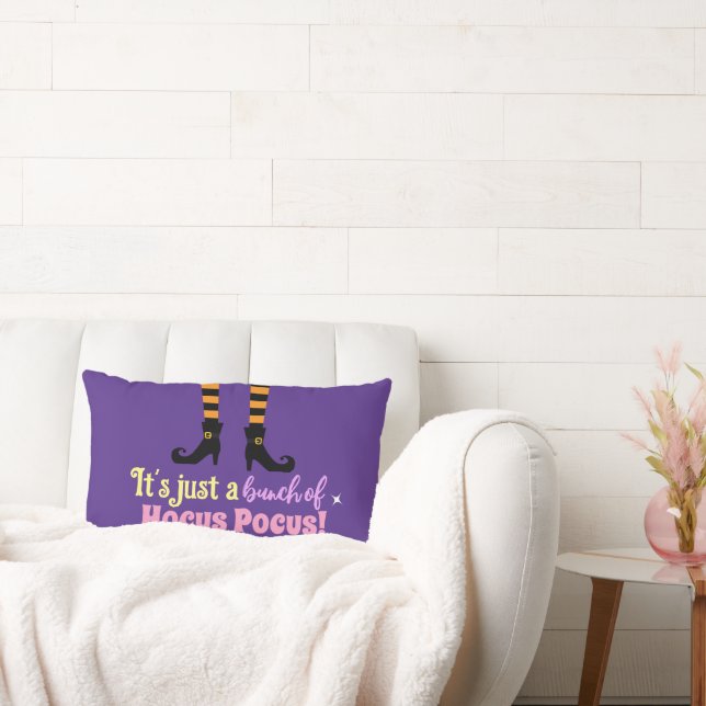 Pastel Purple Hocus Pocus Halloween Witch Leg Lumbar Cushion (Couch)