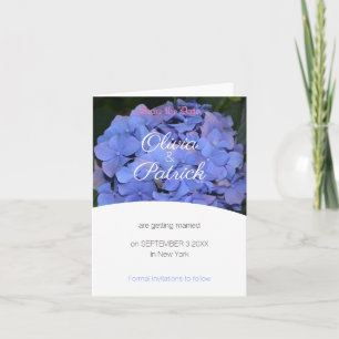 Pastel Purple Hydrangea Wedding Save the Date Invitation