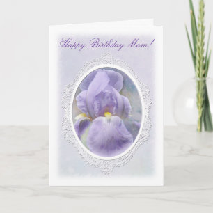 Pastel Purple Iris Birthday Card