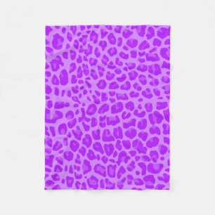 Pastel purple leopard print pattern fleece blanket