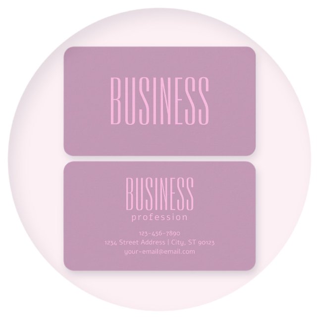 Pastel Purple & Light Pink | Modern Editable Text Business Card (Creator Uploaded)