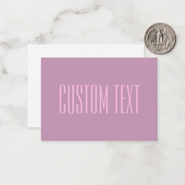 Pastel Purple & Light Pink | Modern Editable Text Card (Front/Back In Situ)