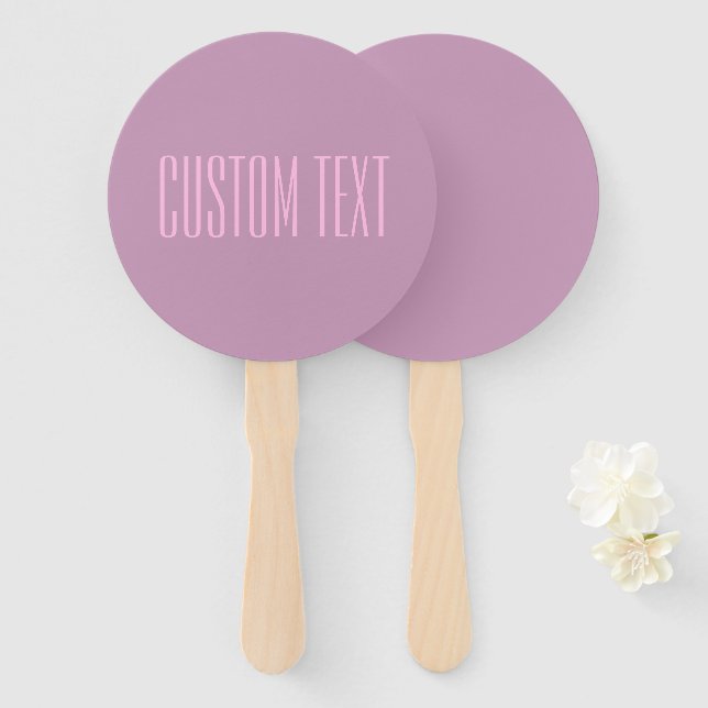 Pastel Purple & Light Pink | Modern Editable Text Hand Fan (Front and Back)