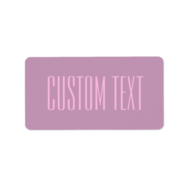 Pastel Purple & Light Pink | Modern Editable Text Label (Front)
