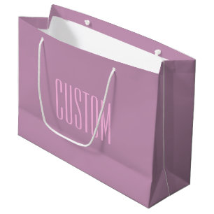 Pastel Purple & Light Pink Modern Editable Text Large Gift Bag