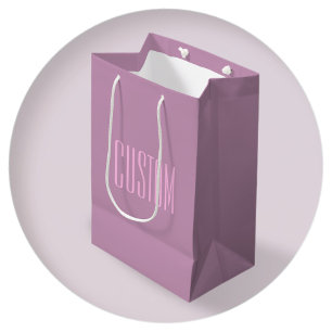 Pastel Purple & Light Pink Modern Editable Text Medium Gift Bag