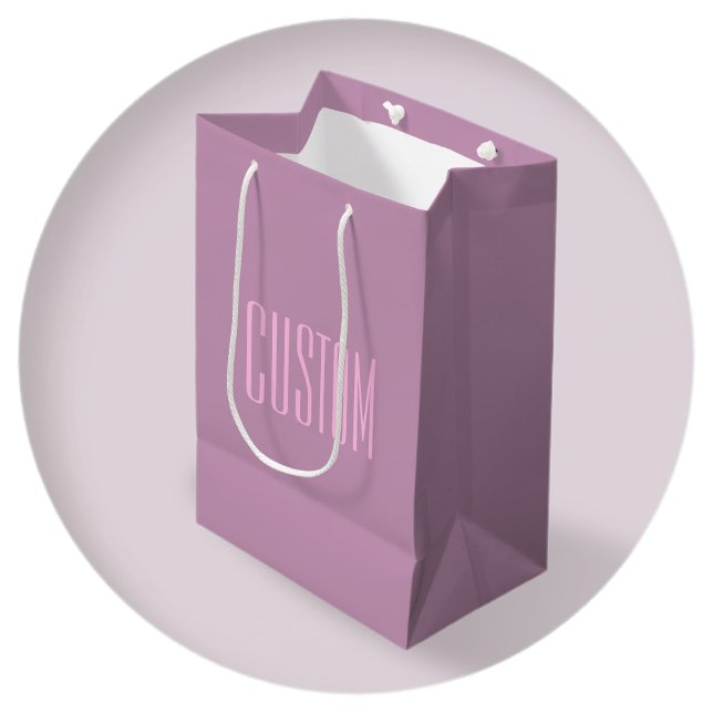 Pastel Purple & Light Pink | Modern Editable Text Medium Gift Bag (Creator Uploaded)