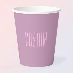 Pastel Purple & Light Pink   Modern Editable Text Paper Cups