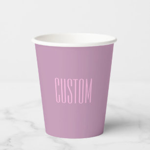 Pastel Purple & Light Pink   Modern Editable Text Paper Cups