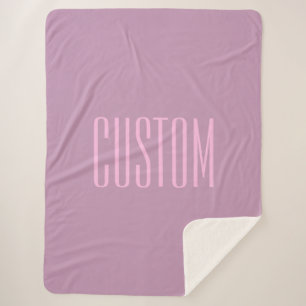 Pastel Purple & Light Pink   Modern Editable Text Sherpa Blanket