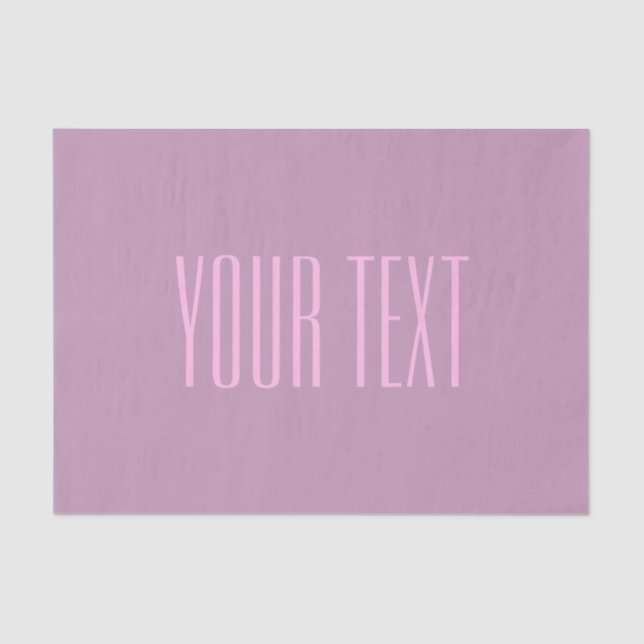 Pastel Purple & Light Pink | Modern Editable Text Tissue Paper (Front)