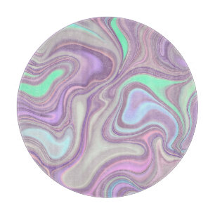 Pastel Purple Marble Swirl Pattern Cutting Board