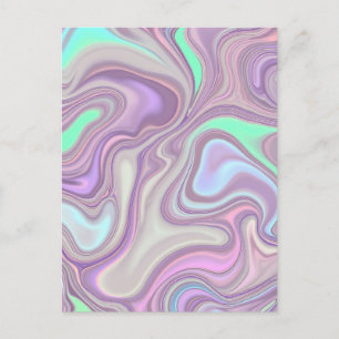 Pastel Purple Marble Swirl Pattern Postcard
