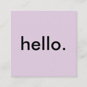 Pastel Purple Minimalist Hello Square Business Card