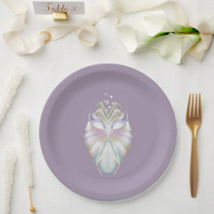 Pastel Purple Oracle Owl Paper Plate