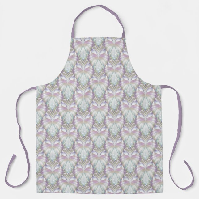 Pastel Purple Oracle Owl Pattern Apron (Front)