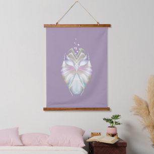 Pastel Purple Oracle Owl Pattern Hanging Tapestry