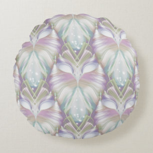 Pastel Purple Oracle Owl Pattern Round Cushion