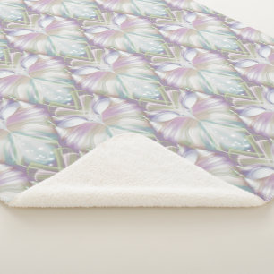 Pastel Purple Oracle Owl Pattern Sherpa Blanket
