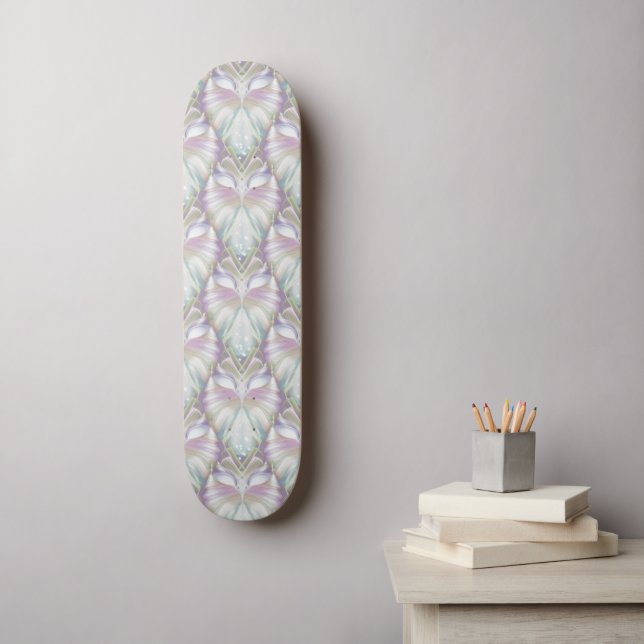 Pastel Purple Oracle Owl Pattern Skateboard (Wall Art)
