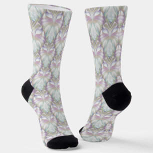 Pastel Purple Oracle Owl Pattern Socks