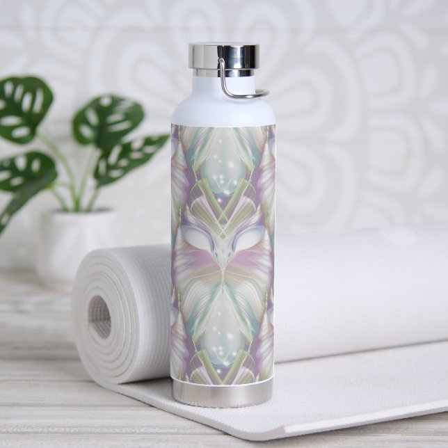 Pastel Purple Oracle Owl Pattern Water Bottle (Yoga)