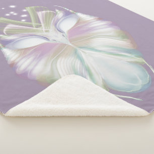 Pastel Purple Oracle Owl Sherpa Blanket