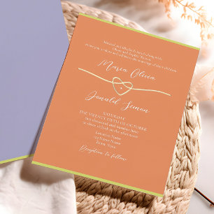Pastel Purple Orange Wedding Invitation