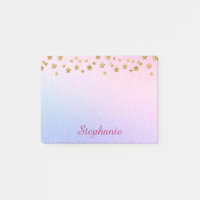 Pastel Purple Pink Glitter Gold Stars
