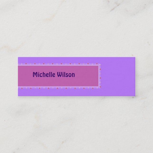 Pastel purple pink mod box mini business card (Front)