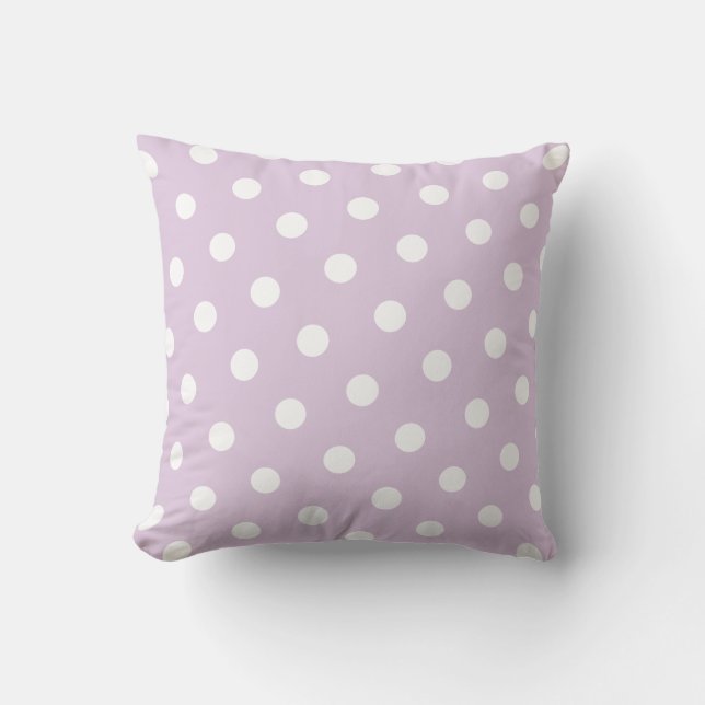 Pastel Purple Polka Dot Cushion (Front)