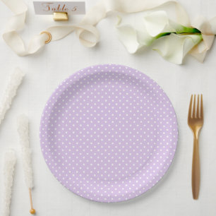 Pastel Purple Polkadot Baby Shower Paper Plate