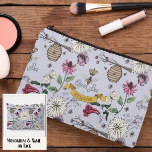 Pastel Purple Queen Bee & Gold Crown Best Mum Ever Accessory Pouch