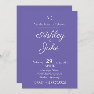 Pastel Purple Royal Classic Wedding Invitation