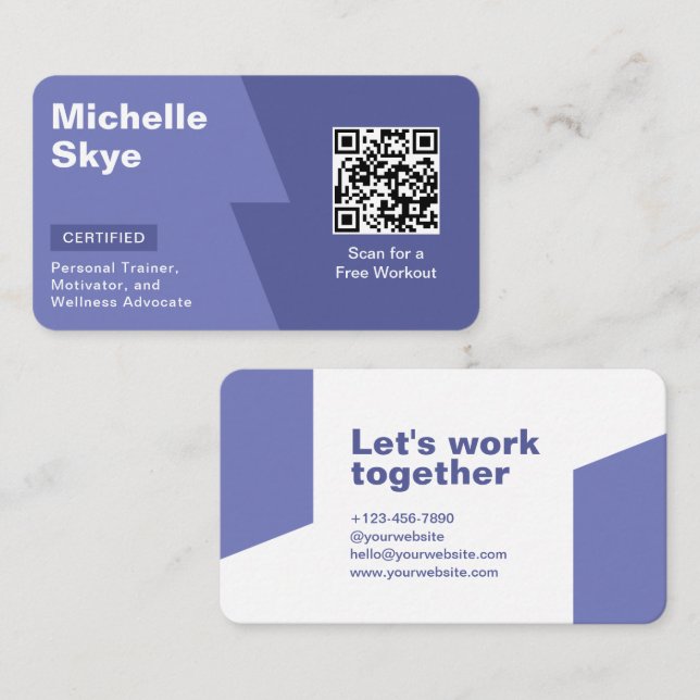 Pastel Purple Royal Purple Colour Style Business Card (Front/Back)