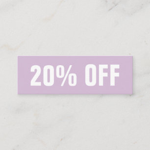 Pastel purple simple modern trendy discount card