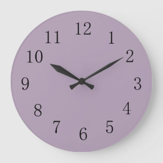 Pastel Purple Solid Color Large Clock