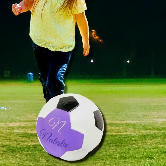 Pastel  Purple   solid colour monogrammed Soccer Ball (Creator Uploaded)