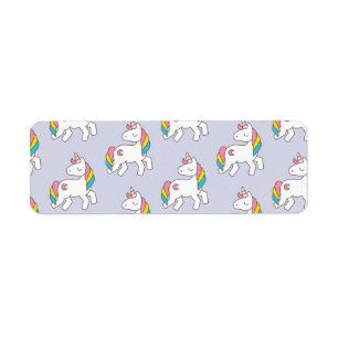 Pastel Purple Unicorn Pattern Label Return Address Label