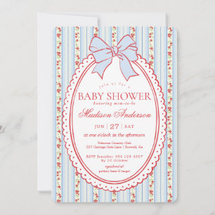 Pastel Purple Vintage Fancy Floral Baby Shower Invitation
