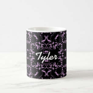 Pastel Purple w/Black Kaleidoscope Pattern #4 Coffee Mug