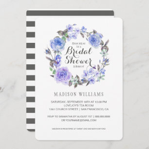 Pastel Purple Watercolor Floral   Bridal Shower Invitation
