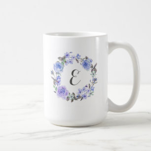 Pastel Purple Watercolor Floral Monogram Coffee Mug