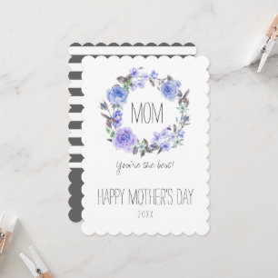 Pastel Purple Watercolor Floral   Mother's Day Card