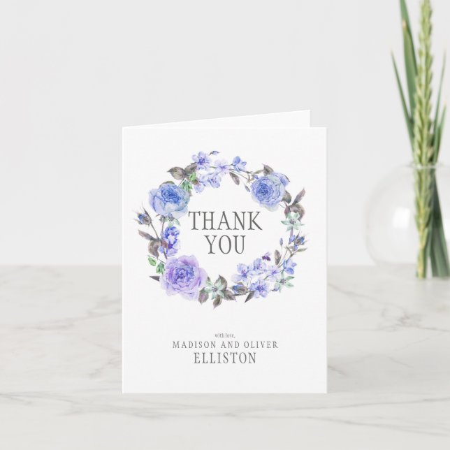 Pastel Purple Watercolor Floral  | Thank You (Front)