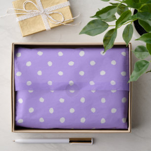 Pastel Purple With Irregular White Polka Dots Tissue Paper