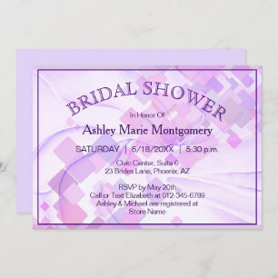 Pastel Purples Geometric Bridal Shower Custom Invitation