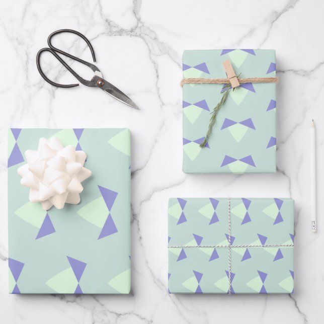 Pastel Purpliana 8 pattern Wrapping Paper Sheet (Front)