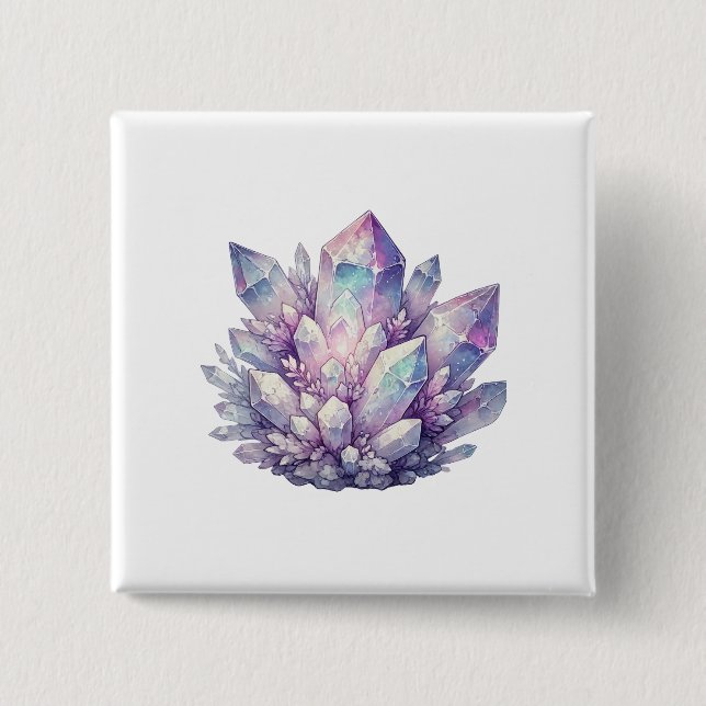 Pastel Quartz Cluster 15 Cm Square Badge (Front)